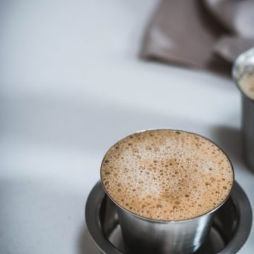 a glass of South Indian filter coffee