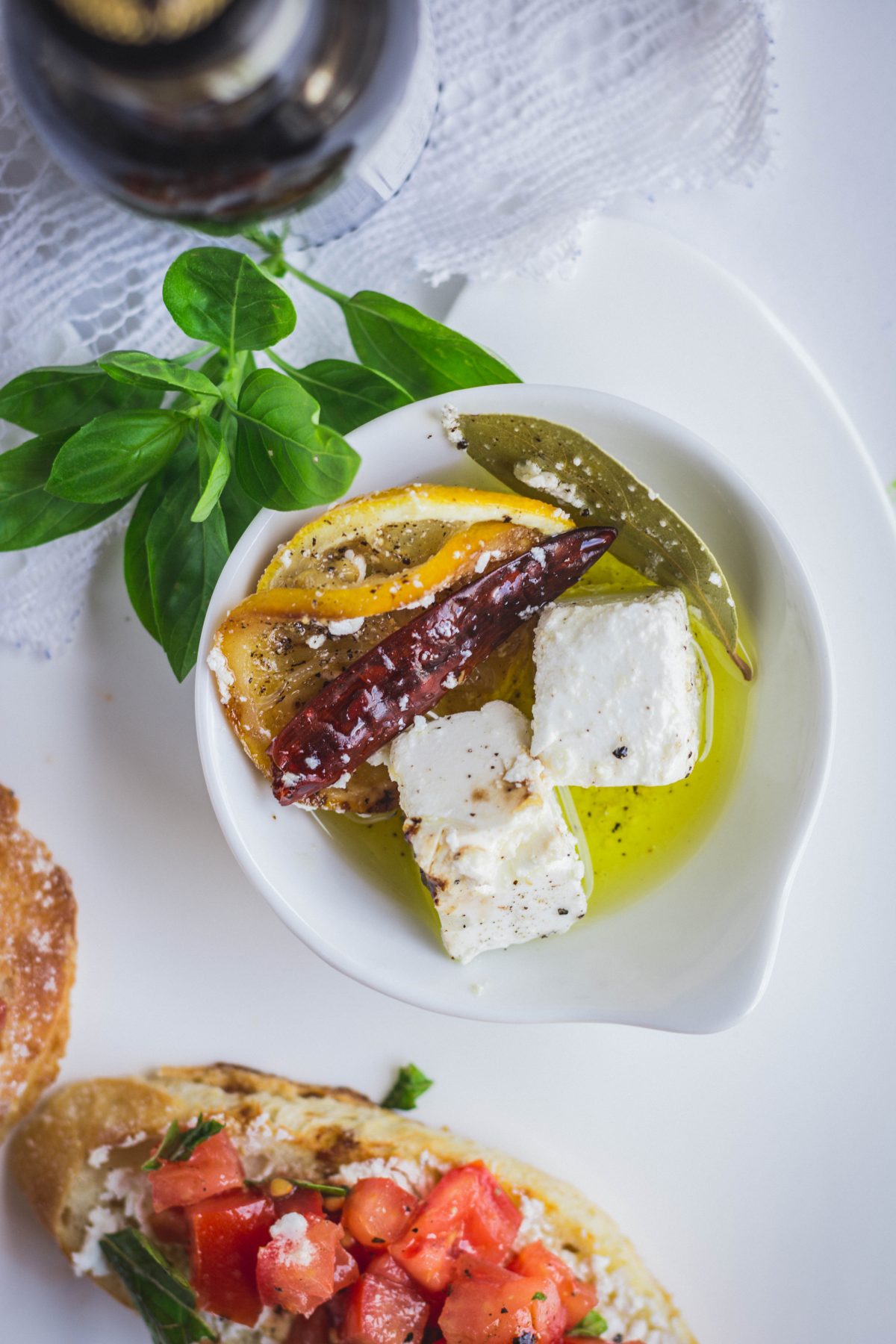 Bruschetta with Marinated Feta - thespiceadventuress.com
