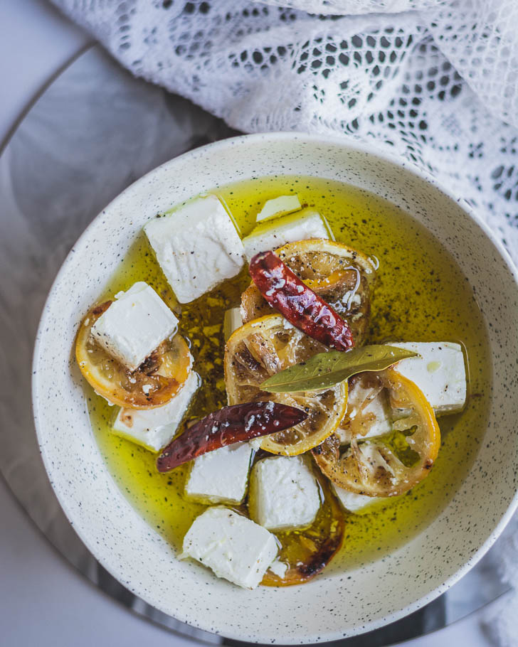 Bruschetta with marinated feta 