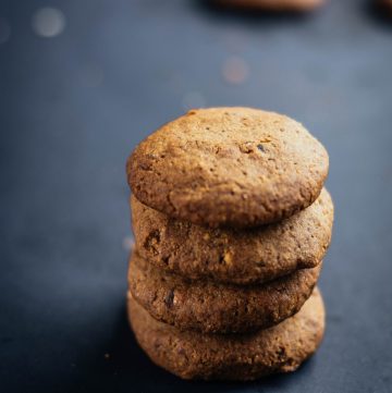 a stack of dates and cashewnut cookies