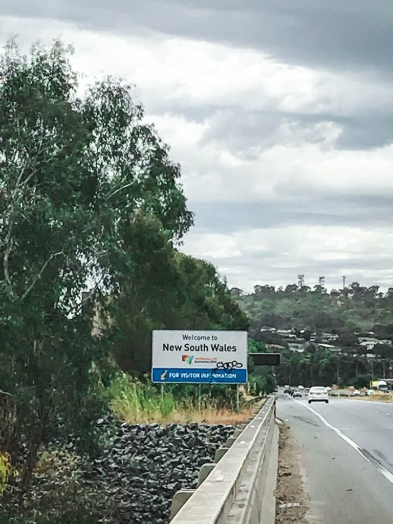 road sign saying welcome to NSW