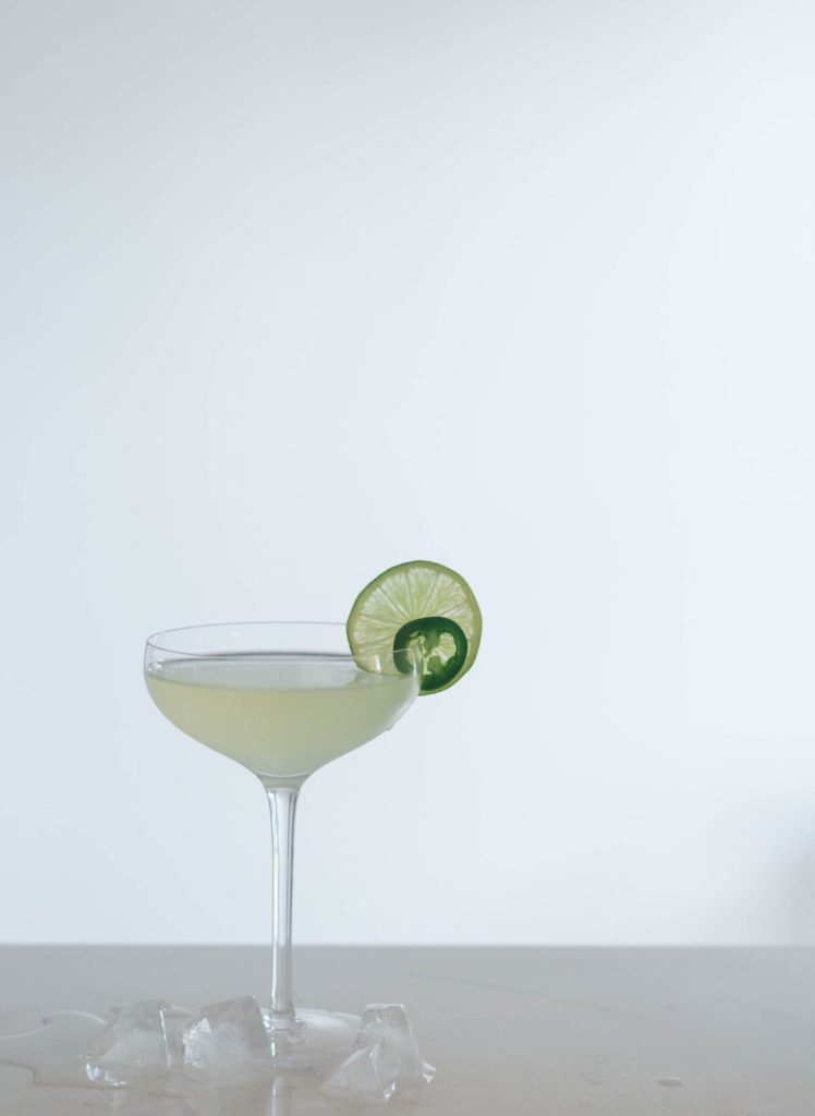 Jalapeno Gimlet cocktail in glass