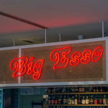 Big Esso neon red signboard